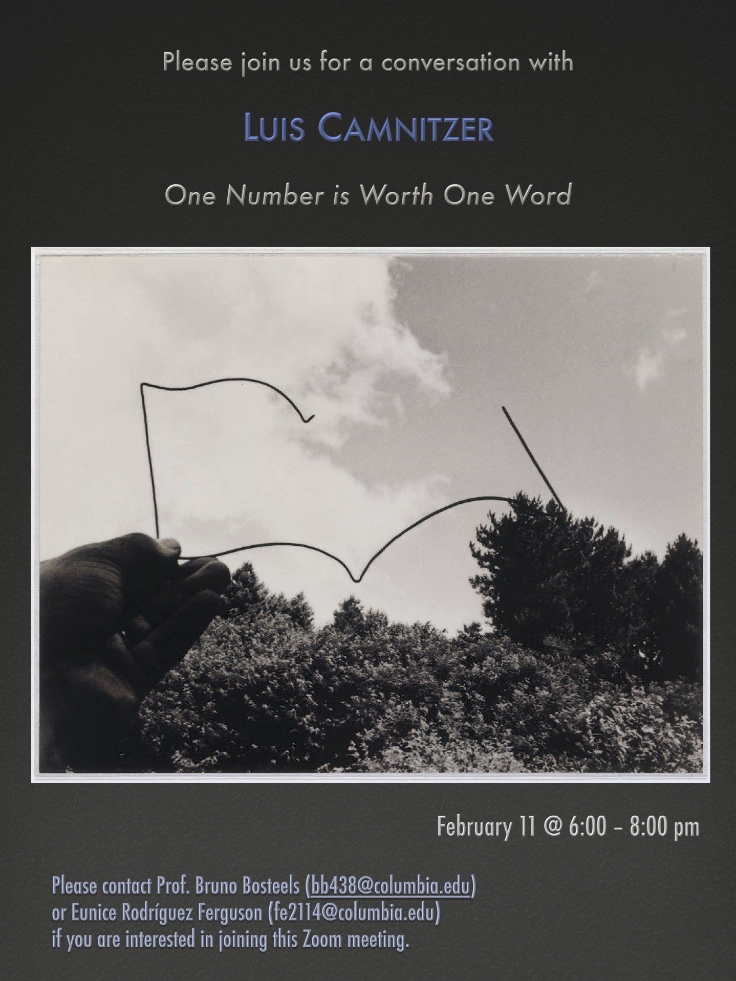 Please join us for a conversation with Luis Camnitzer
