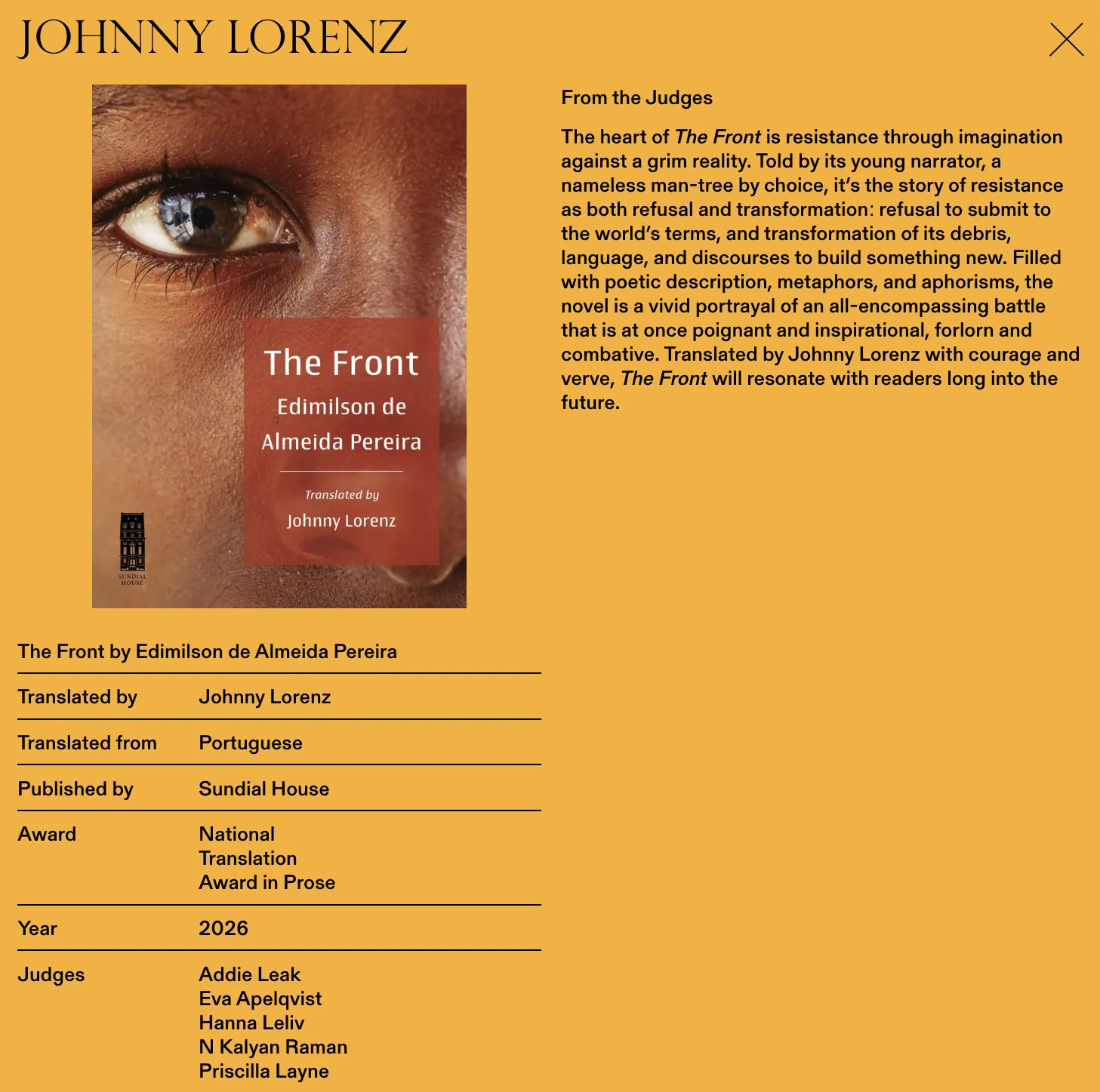 National Translation Award in Prose Longlist